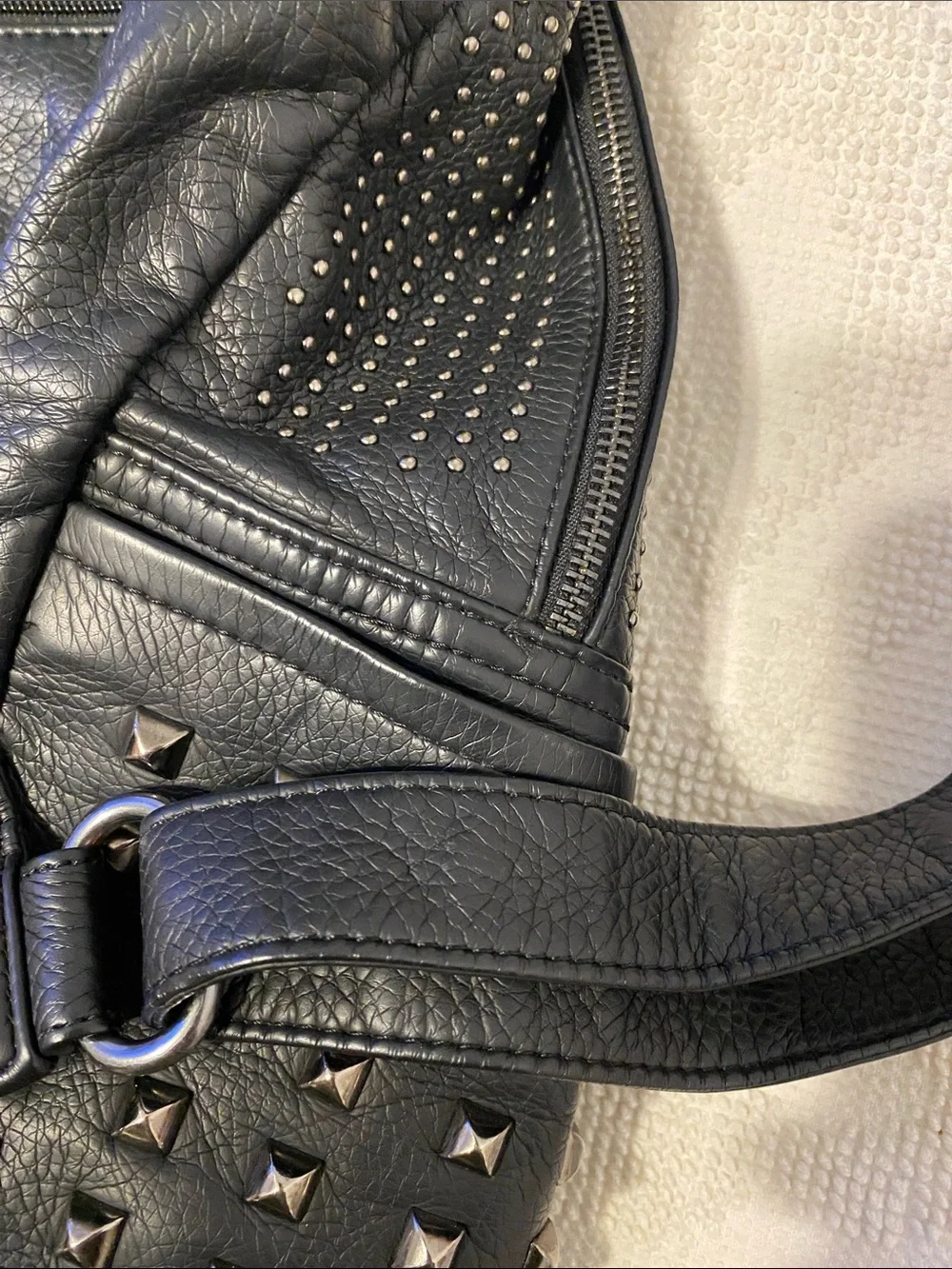 Black Studded Women's Mini Backpack - Trendy Rock-Chic Style